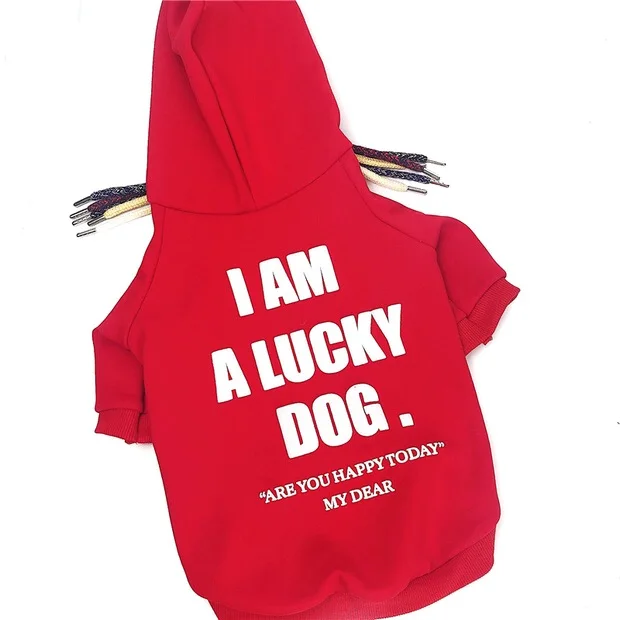 Dreadlocks Style Dog Clothes Pet Puppy Hoodie Coat Bulldog Schnauzer Chihuahua Jacket for Dogs Cats In Winter Keeping Warm YHC09 - Color: Red