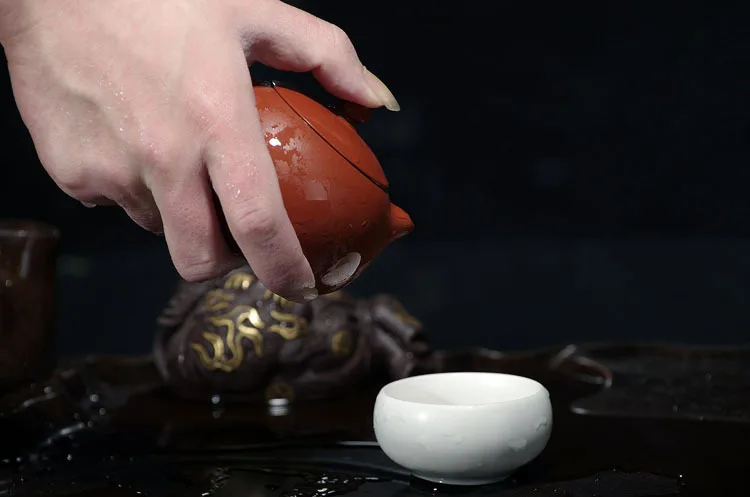 Аутентичный исинский Цзы-Ша мастер ручной работы чайник оре жу глиняный шар отверстие Ших Кунг фу чайник Shipiao 029