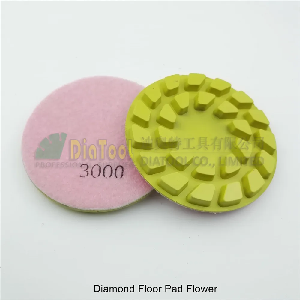 DIATOOL 12pcs 100mm#3000 diamond floor sanding disc Flower type 4" Resin bond diamond floor renew polishing pads