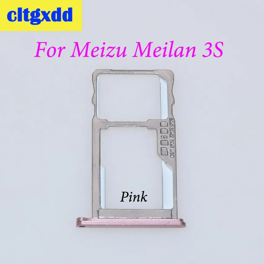 For 3S Pink Cltgxdd держатель слота для сим-карты для meizu meilan 5S M5s 3S M3S слот карты Micro SD лоток гнездо адаптер Замена Ремонт Запасные части - Цвет: For 3S Pink