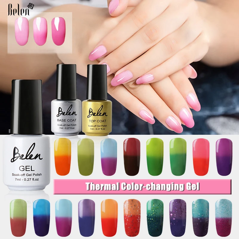 Belen 100 шт./компл. УФ гель для ногтей краска меняющая цвет Vernis Полупостоянный Lak DHL