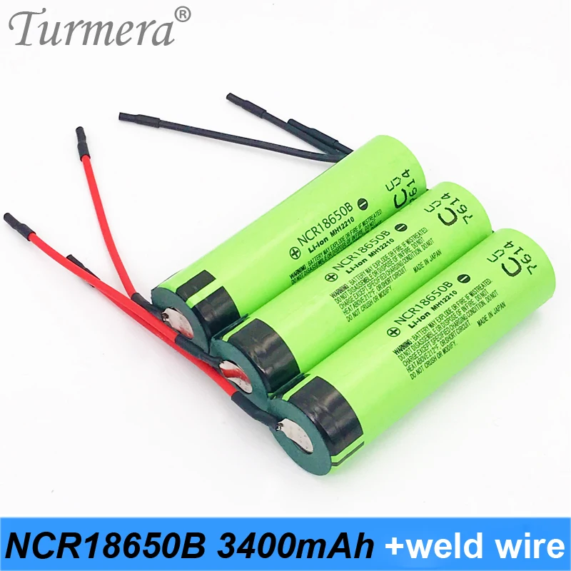 

New original 18650 3400mah+ diy welding wire 18650 rechargeable battery 3.7v 18650 for shura screwdriver and power bank battery