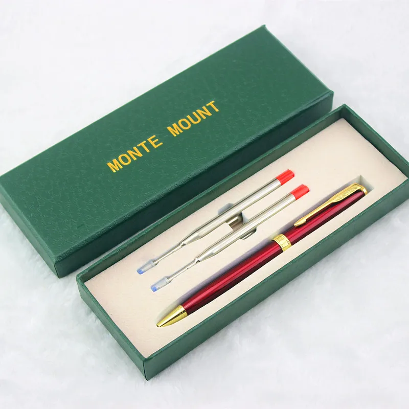 

Suit Cufflinks Red gold clip High-end fashion Metal Ballpoint pen ball pen 0.7mm blue student supplies business pen gift pen