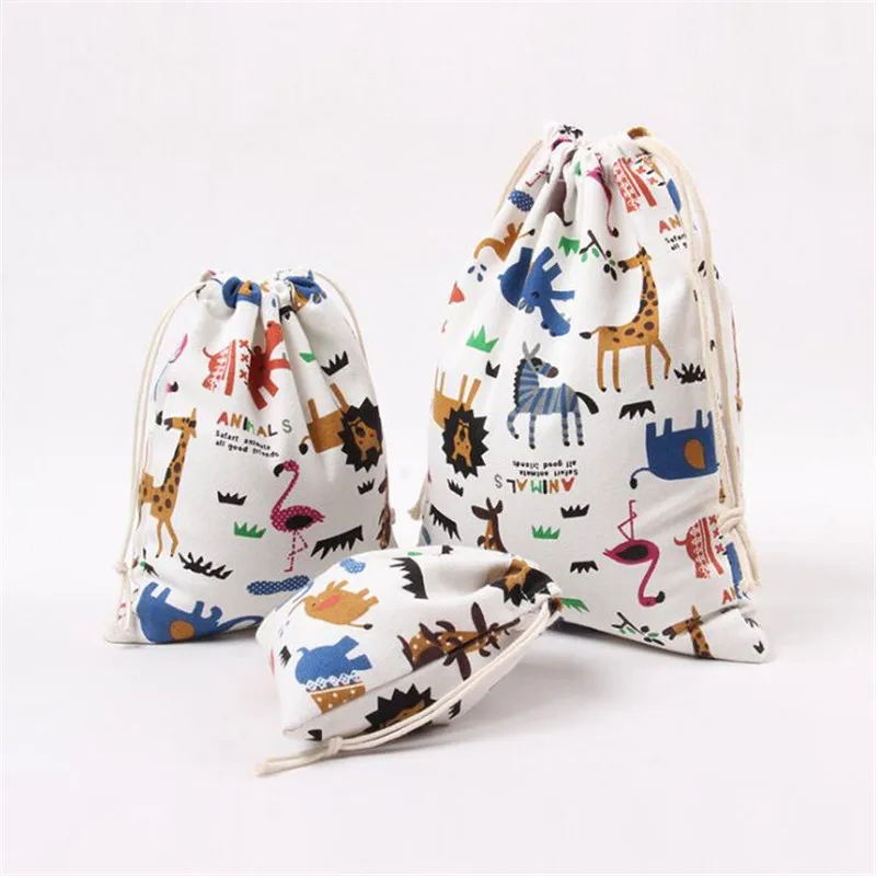

Cartoon Animal Cosmetic Drawstring Bag Canvas Thickening Phone Key Bag Cosmetic Bag Storage Drawstring Bundle Pocket Organizer