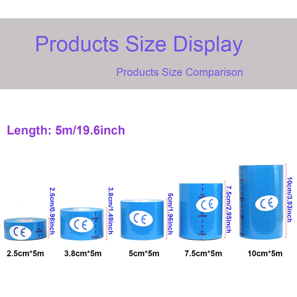2,5 см-10 см ширина кинезиологическая лента 5 м спортивная лента для восстановления колена водонепроницаемый Теннисный бинт для облегчения боли в мышцах