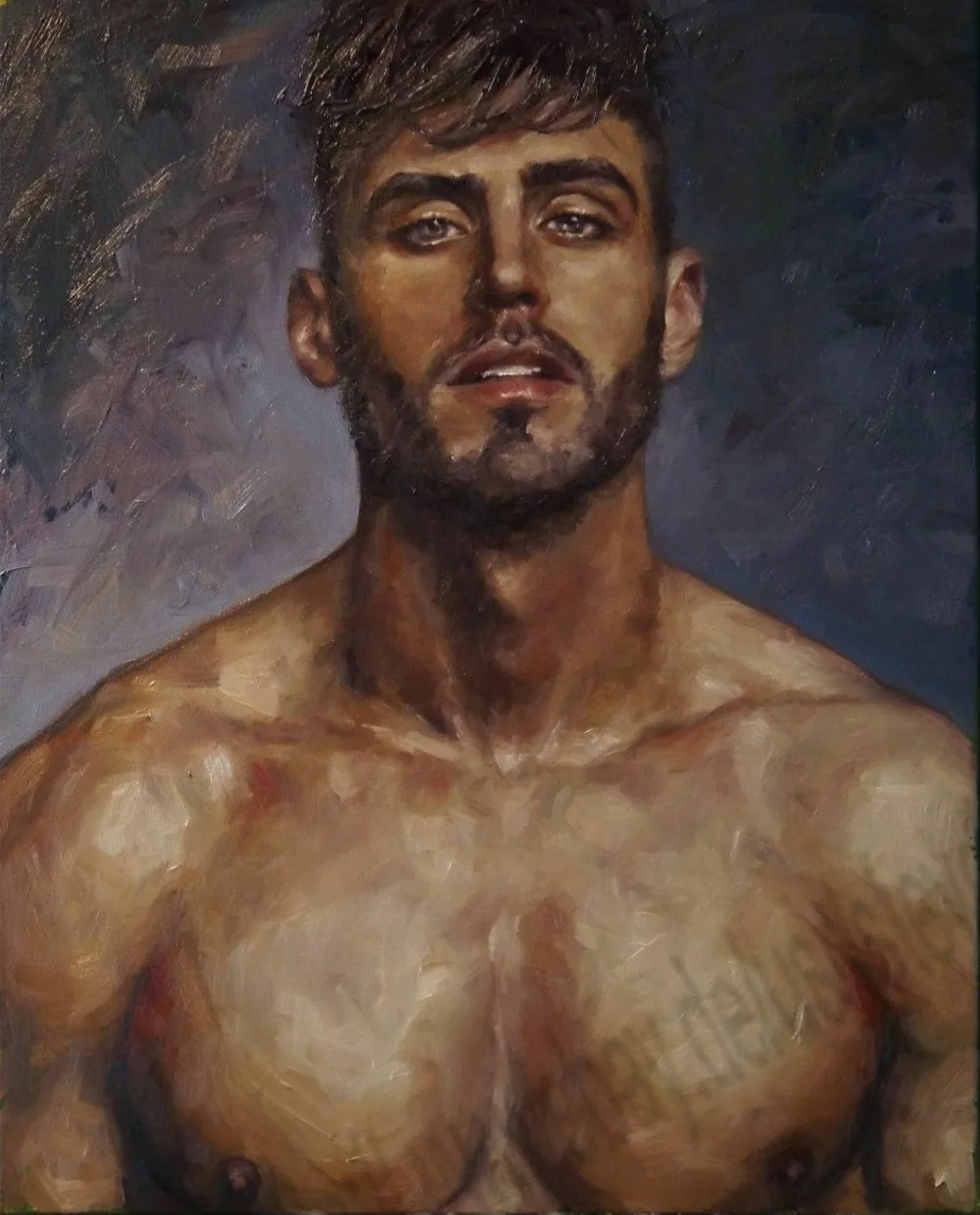 

100% Handpainted Original oil painting portrait of a young man Mr. portrait shipping free