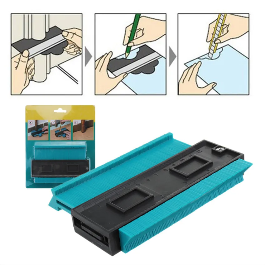 Plastic Profile Copy Gauge Contour Gauge Duplicator Standard 5"/125mm Width Wood Marking Tool Tiling Laminate Tiles General Tool