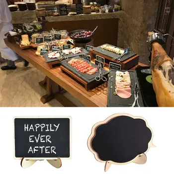 

10Pcs Rectangle Wooden Mini Blackboard For Wedding Party Decorations Chalkboards Message Board