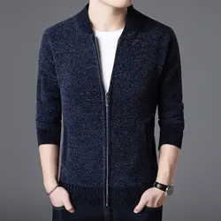 2018 новый модный бренд свитер для мужчин тонкий Kardigan толстый Fit вязаные Джемперы на молнии теплые зимние корейский стиль повседневная