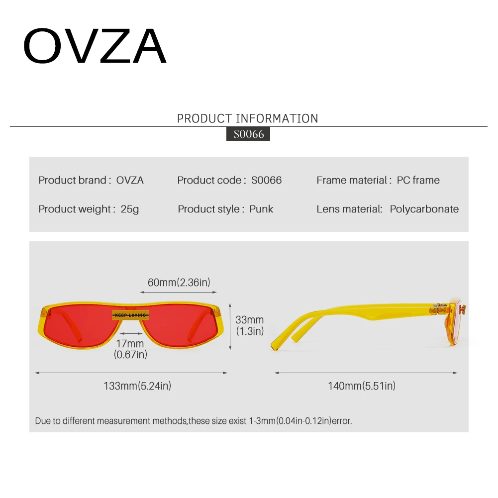 OVZA винтажные панк Солнцезащитные очки для женщин брендовые Дизайнерские мужские солнцезащитные очки, Ретро стиль UV400 Роскошные готические очки высокого качества S0066
