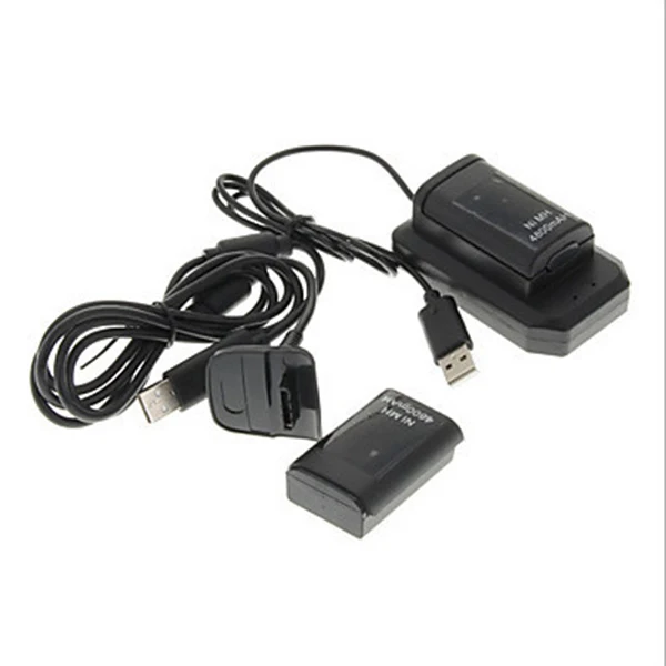 Двойная перезаряжаемая батарея+ USB зарядный кабель для xbox 360 беспроводной контроллер bateria xbox 360 EM88