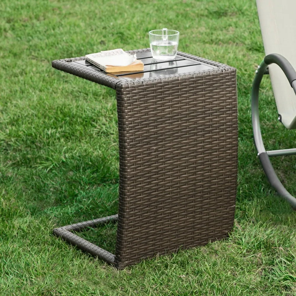 SoBuy OGT13-SCH, Outdoor Metal & Rattan Side Table End Table Sofa Table Tea Coffee Table SoBuy OGT13-SCH, Outdoor Metal & Rattan Side Table End Table Sofa Table Tea Coffee Table
