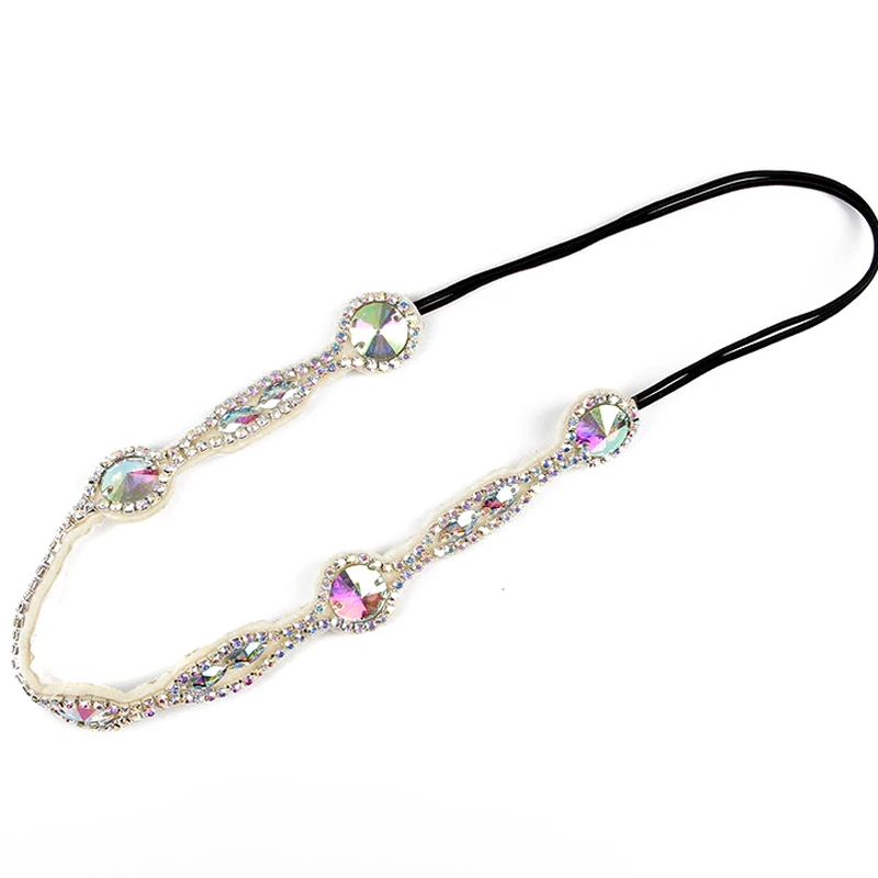 Handmade Luxury Sparkly Colorful Crystal Women Hair Band Vintage