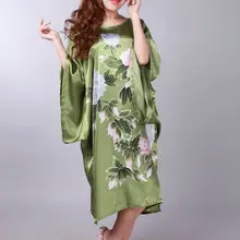 Зеленый пижамы Халаты Пижама Ночное платье восточные кафтан Ночная Женская кимоно