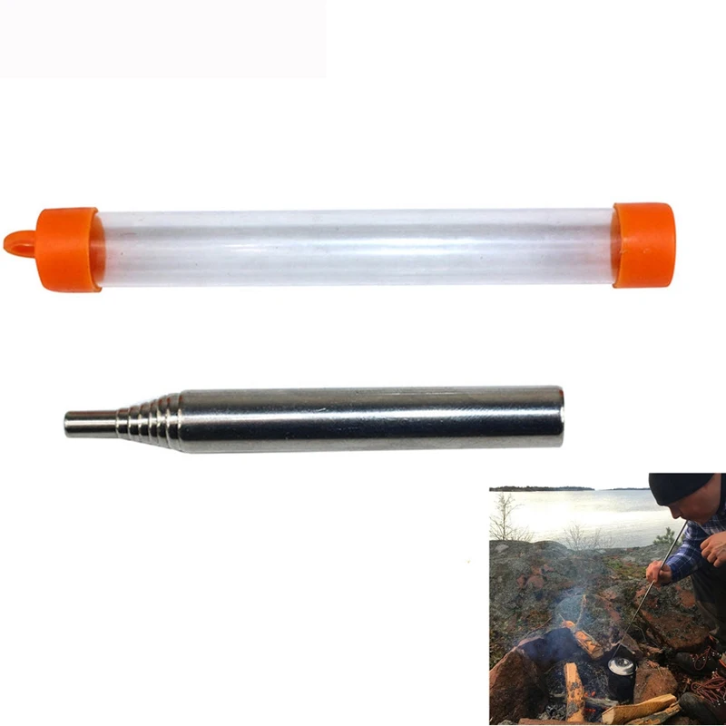 

Outdoor Camping Stainless Steel Blower Tube Pocket Bellow Fire Starter Tool Retractable Blowpipe Picnic Telescopic Blows