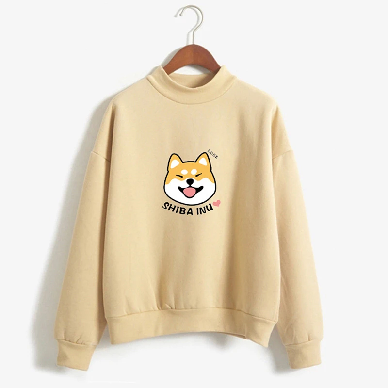 

Autumn Harajuku Hoodies Women Casual Huskie Print Lady Sweatshirts Long Sleeve Loose All Match Cute Hoodie Tops