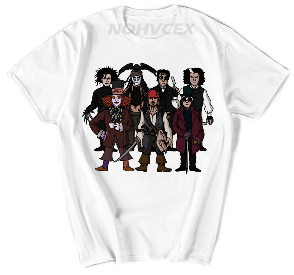 

Johnny Depp T Shirt Depp Collection T-Shirt Cotton Fun Tee Shirt Graphic Male Short Sleeves Plus size Casual Tshirt