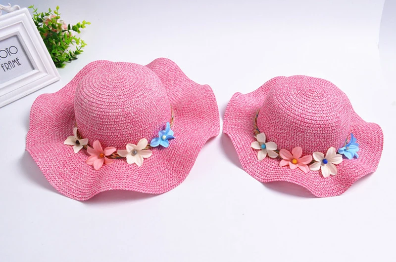 Chapéus de Palha do Verão Decoração com Flores do Bebê Chapéu de Sol para Meninas e Mulheres de Praia Moda Meninas Encantador Crianças Pai-filho Tampas 4 Weddings & Events