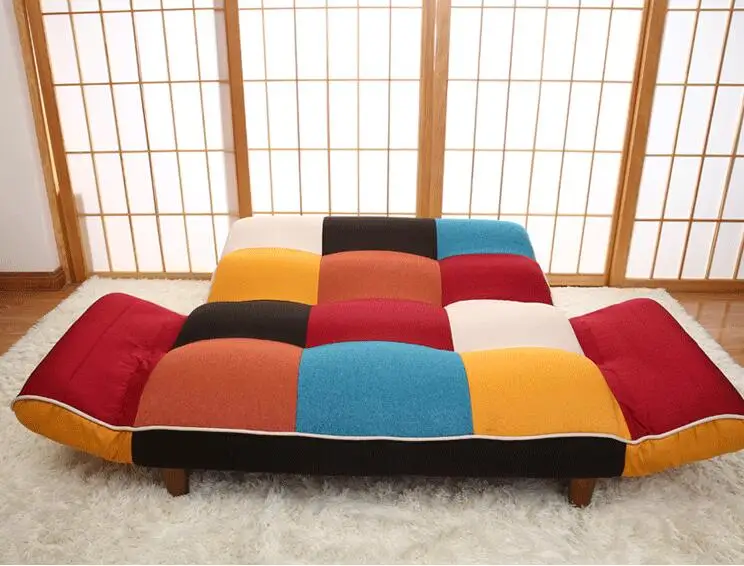 Adjustable Sofa and Loveseat in Colorful Line Fabric Home Furniture Fold Down Sofa Couch Ideal for Living Room, Bedroom, Dorm Adjustable Sofa and Loveseat in Colorful Line Fabric Home Furniture Fold Down Sofa Couch Ideal for Living Room, Bedroom, Dorm