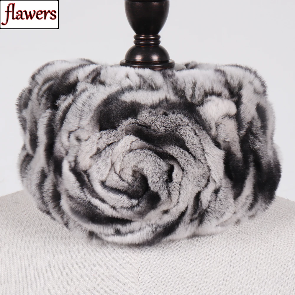 

New Arrival Women 100% Natural Rex Rabbit Fur Scarves Winter Warm Real Fur Ring Scarf Lady High Quality Luxury Real Fur Headband
