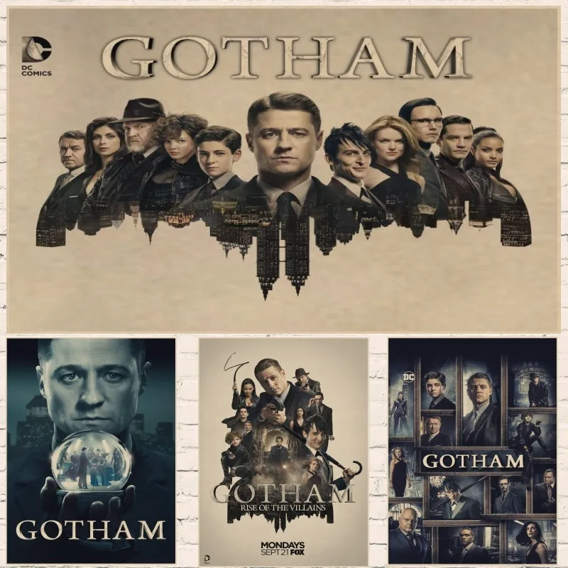 

Gotham retro Kraft Paper Poster Cafe Creative wallpaper Interior Decoration