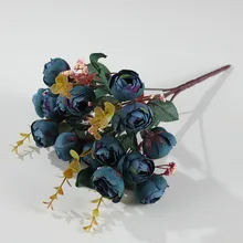 3 лучей благородный Моделирование Цветок вставляется цветок, европейский стиль домой, обеденный стол, Гостиная Декоративные цветы
