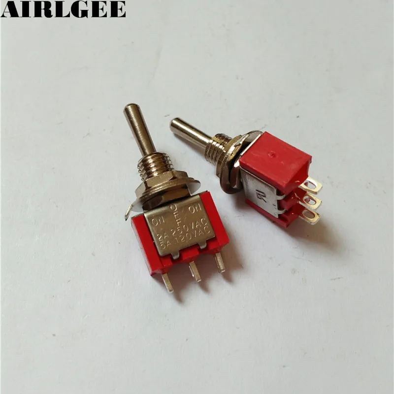 

SPDT ON-OFF-ON 3 Position Momentary Electric Toggle Switch AC 120V 5A Red 2pcs
