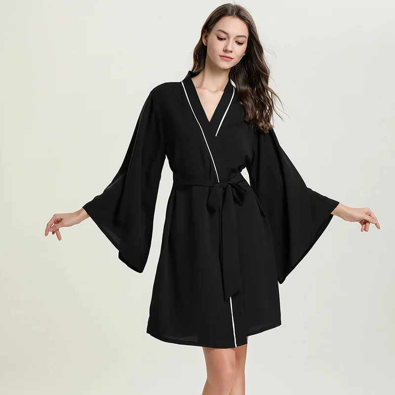 

Womens Robe Lingerie Sexy Silk Sleep Set Slik Robe Satin Homewear 9675
