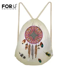 FORUDESIGNS школьная сумка с объемным принтом Dream plume, забавные женские многофункциональные сумки на шнурке, дорожные мягкие женские сумки Mochila Feminina