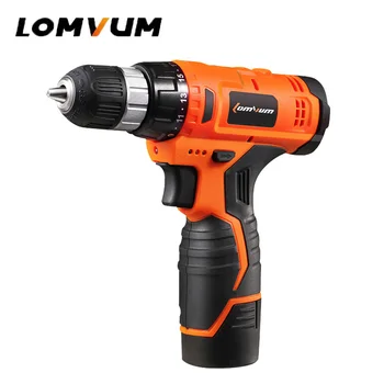 

LOMVUM 12V Power Drill Tool Electric Drill Screwdriver 12v Cordless Drills 2 Lithium-Ion Battery Screw Rotary Tool Drilling 1086