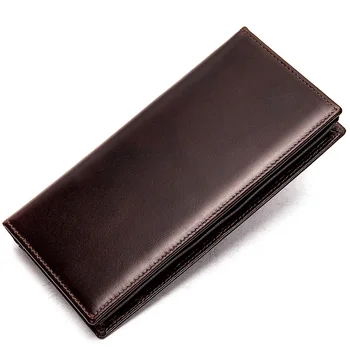 

8011 New Retro Top Layer Cowhide Leather Purse Business Multi-functional Men's Long Money Wallet