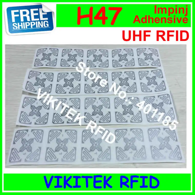 

Adhesive wet ture 3D inlay Impinj H47 sticker UHF RFID 20pcs per lots 860-960MHZ Monza4 915M EPC C1G2 ISO18000-6C free shipping