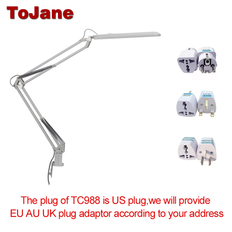  ToJane TG988 Desk Lamp Clip Office Led Desk Lamp Flexible Led Table Lamp Reading Led Light 3-Level  - 32771674452