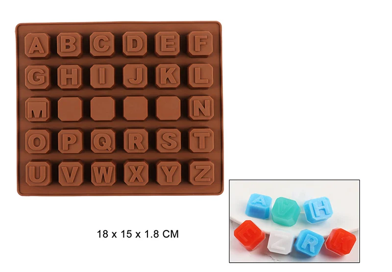 Silicone Chocolate Molds English Letters Number Symbol Alphabet Silica gel Cake Moulds White Block Fondant Cake Decorating Tools