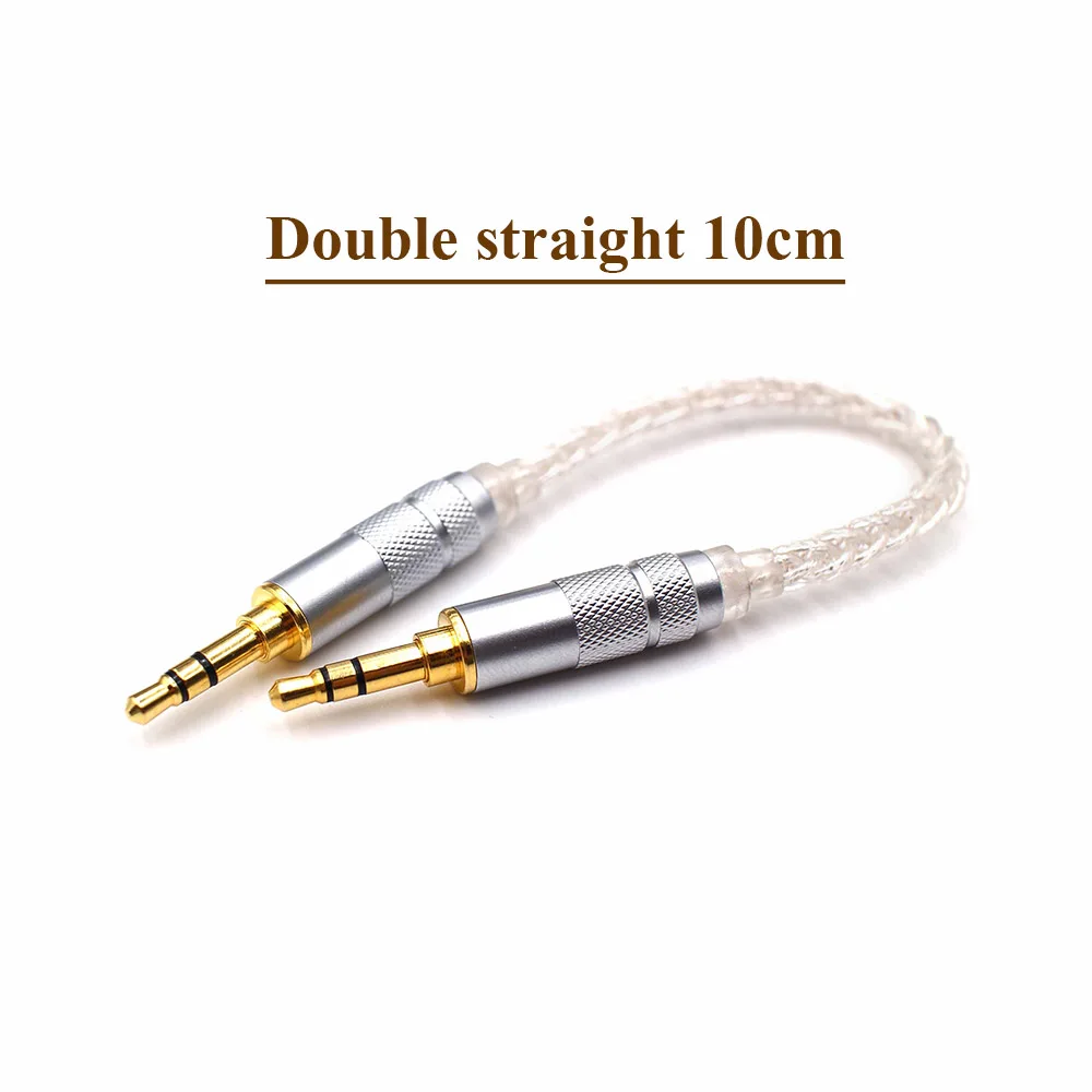 8 core 5N sterling silver Audio Cable 3 5 mm to 3 5mm Aux Cable Male to Male Car Aux Cord HiFi Headphones Amp