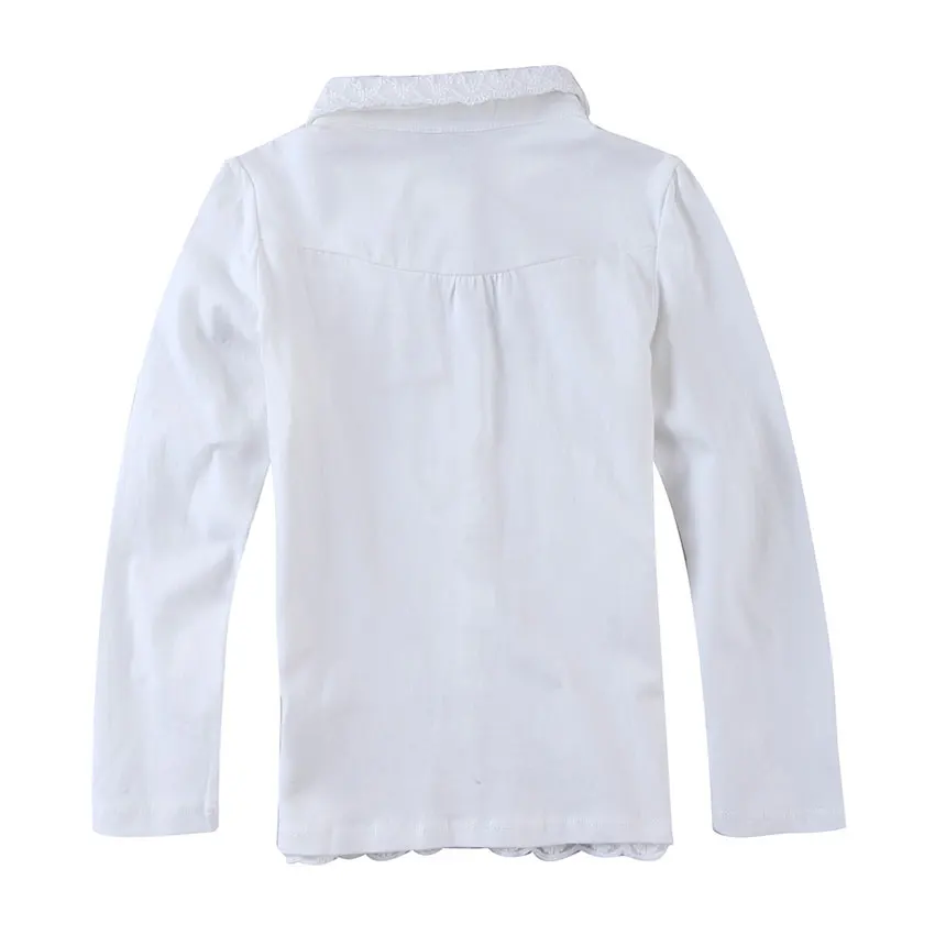 Блузки для девочек, белая детская одежда, одежда для девочек, весна-осень, блузки для больших детей, хлопковая блузка с длинными рукавами, Детская рубашка