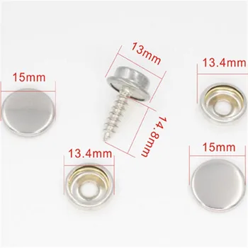 

50Pcs Push Button Set Stainless Steel Snap Buttons Kit With Tools for Tarpaulin Camping Sewing WWO66