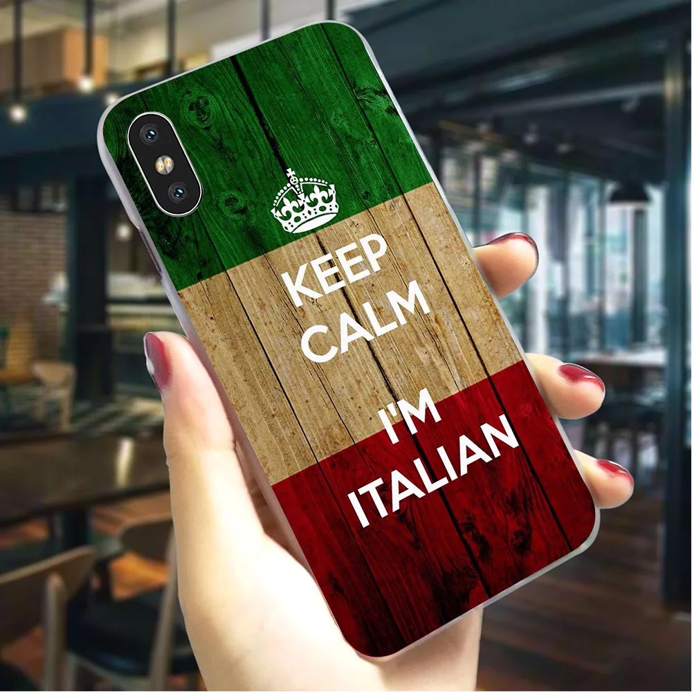 Plastic Phone Case for iPhone X Italy Flag Cover for iPhone 8 Covers 6 6S XR Xs Max 8 Plus 7 5S 5 SE