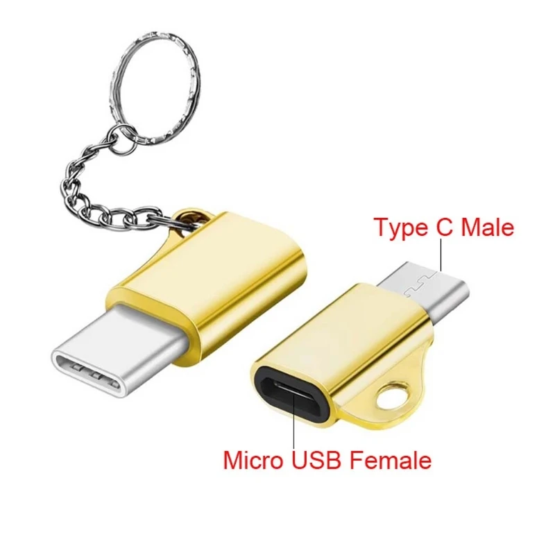 2 в 1 USB C 3,1 Тип C мужчина к Micro USB Женский конвертер разъем с брелок предотвратить потери для телефона