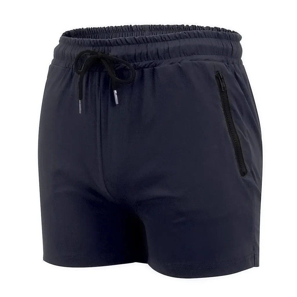 Новые мужские модные однотонные пляжные шорты на молнии с эластичной резинкой на талии, повседневные Черные Мужские шорты для плавания# T10