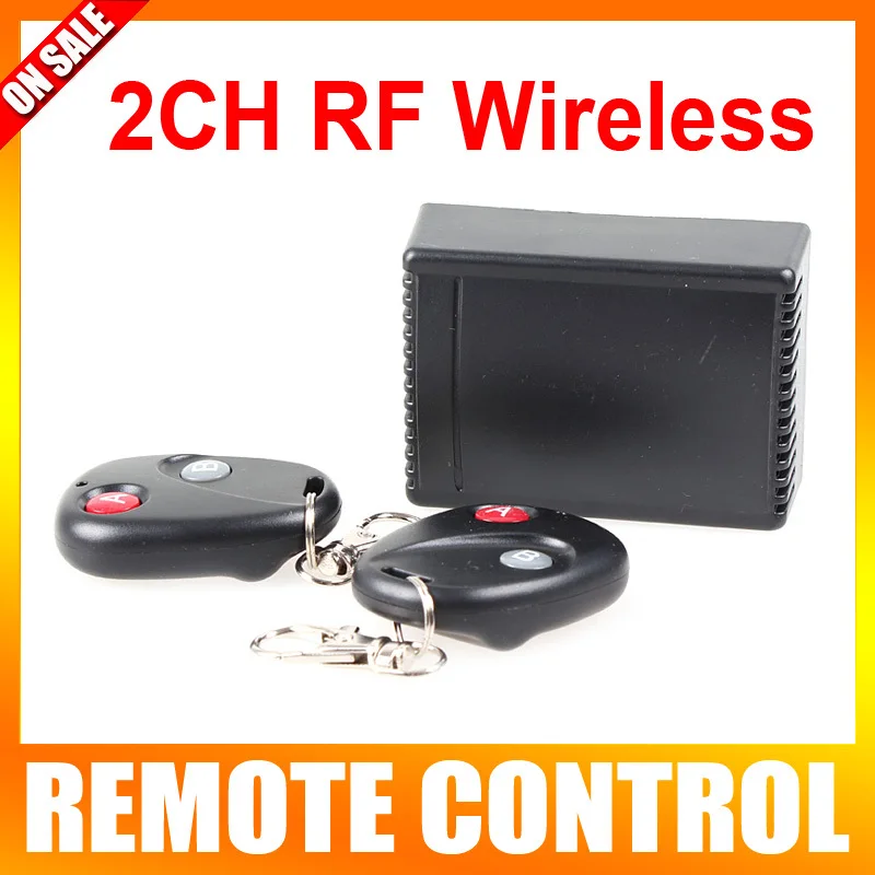 

2CH RF Wireless Garage Gate Door 1 Receiver + 2pcs Remote Control Color Black