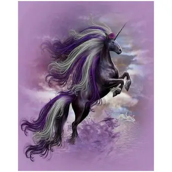 

Full Round / Square 3D Diamond Embroidered Horse 5D DIY Diamond Painting Animal Unicorn Picture Digital Mosaic Art Wall Sticker