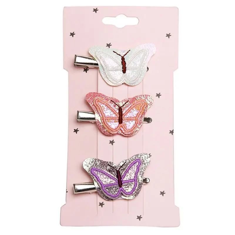 

KLV Girls Bangs Clip Child Hairpins Side Clips Embroidery Sequin Butterfly Hairpin Headdress Hair Accessories Kids Gifts