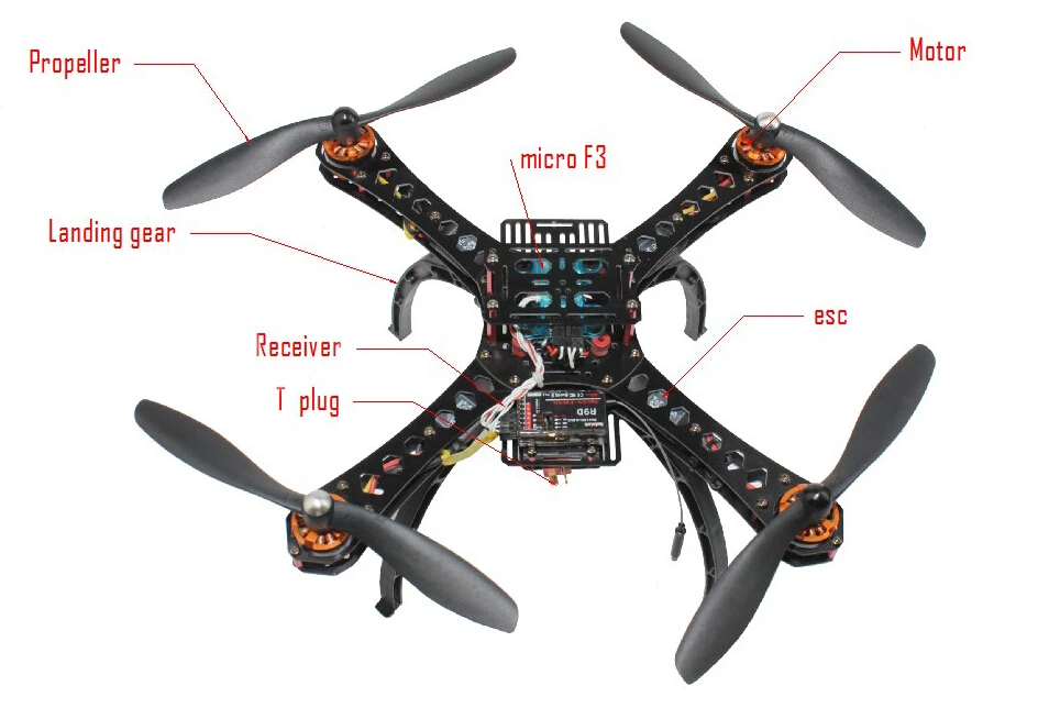 S500-PCB DIY GPS Drone Multi-rotor Rahmen Full Kit APM2.8 Radiolonk 24G AT10 TX & RX Motor ESC F081