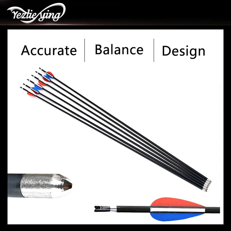 Hunting Archery High Quality 12pcs 30inch Carbon Arrows Spine 550 Red Blue White feathers Fits Composite / Recurve Bow Hunting Archery High Quality 12pcs 30inch Carbon Arrows Spine 550 Red Blue White feathers Fits Composite / Recurve Bow