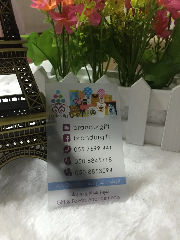 transparent business cards printing frost plastic visit card printing waterproof name/visit card