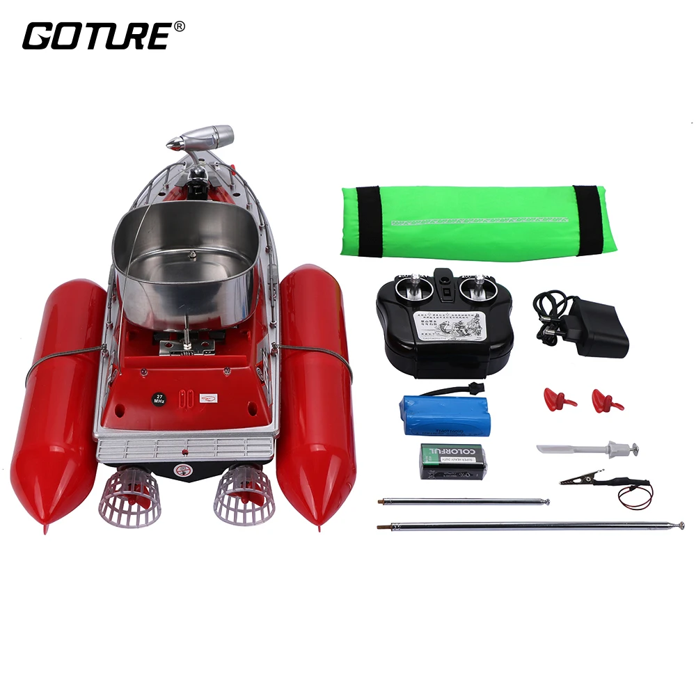 Goture appât de pêche bateau RC bateau 260 M télécommande 5 ou 8 heures puissance rouge/vert chargeur leurre transporteur carpe accessoires de pêche