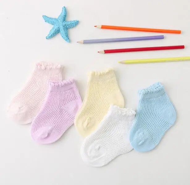 5 пар в партии, Новое поступление, носки для малышей летние сетчатые носки хлопковые носки-башмачки для новорожденных Мягкие Тонкие носки для мальчиков и девочек, GZ181 - Цвет: GZ18102-ST Girl