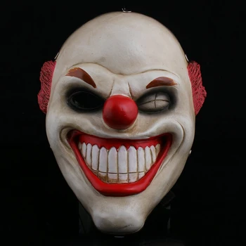 

Halloween Payday2 Collector's edition game harvest day 2 red nose clown resin mask male cospla man show