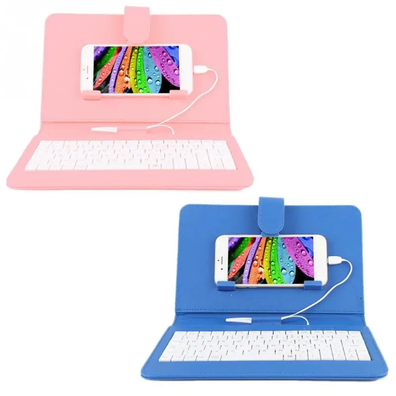 

Universal 4.2 -6.8 inch PU Leather Case Keyboard Stand Cover For Samsung Huawei Xiaomi Android for iPhone X 8 7 Plus IOS Phones